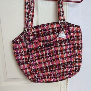 Vera Bradley Pink and Orange Patterned Shoulder Bag